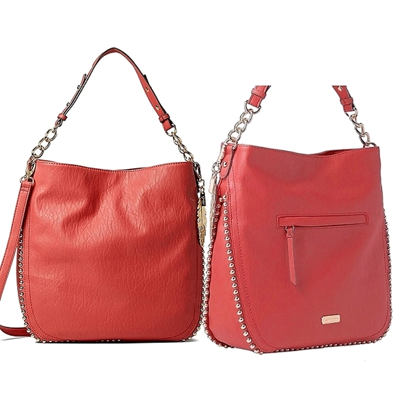 Jessica Simpson Handbags - 💎Jessica Simpson Coral Red & Gold Studded Tote Hand Bag💎